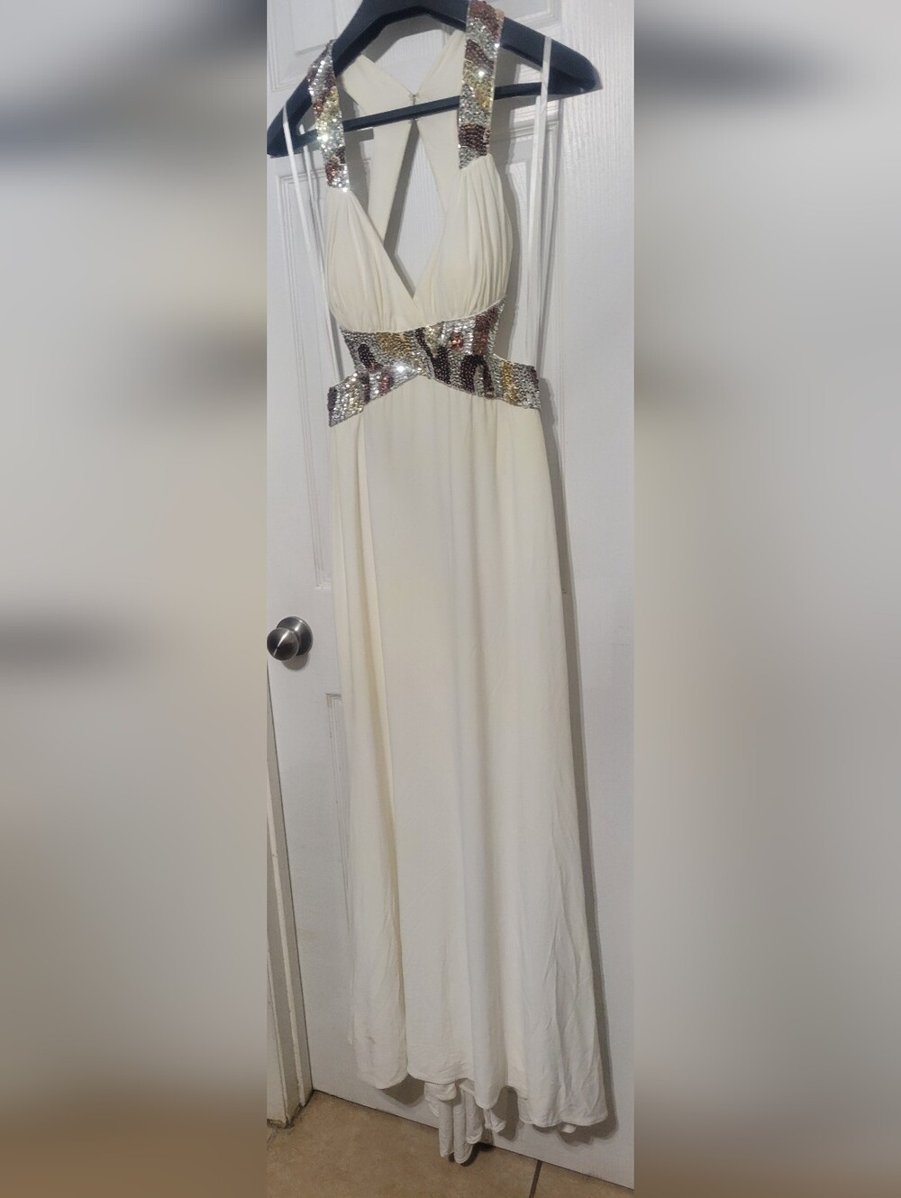 NW Greecian Goddess Gown With Sequin Accents Size 8